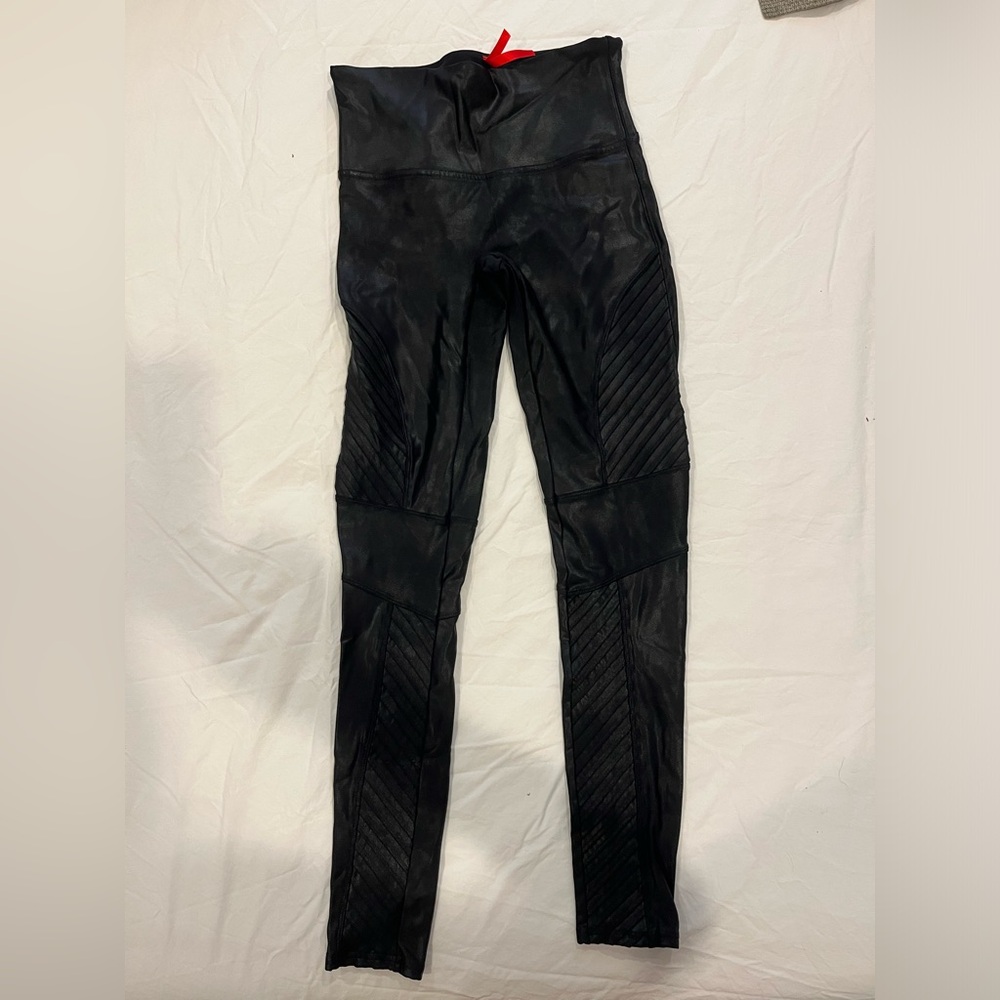 Spanx leather moto leggings size M